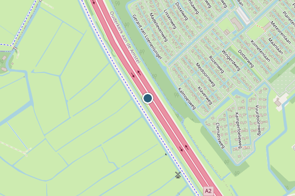 Politie-melding op A2 Li, Ouderkerk aan de Amstel op 24 juli, kaart-overzicht