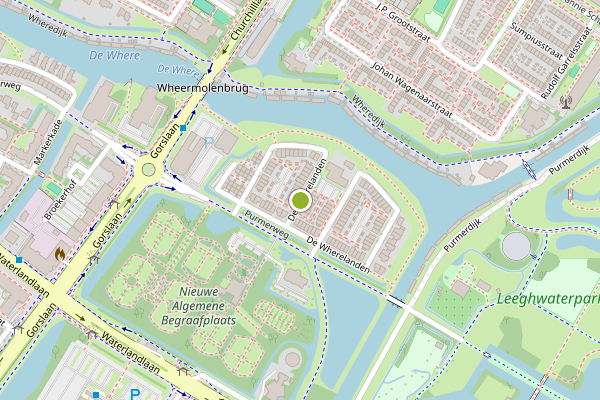 Ambulance-melding op De Wherelanden, Purmerend op 24 juli, kaart-overzicht