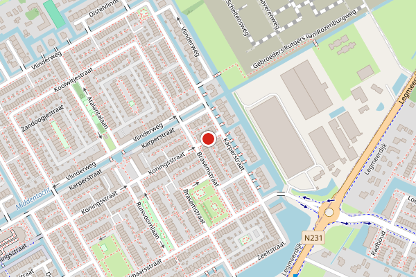 Brandweer-melding op Koningsstraat, Aalsmeer op 13 mei, kaart-overzicht