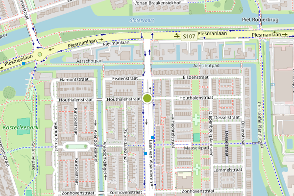 Ambulance-melding op Houthalenstraat, Amsterdam op 24 juli, kaart-overzicht
