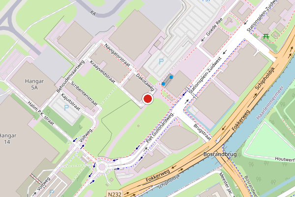 Brandweer-melding op Dakotaweg, Schiphol op 13 mei, kaart-overzicht