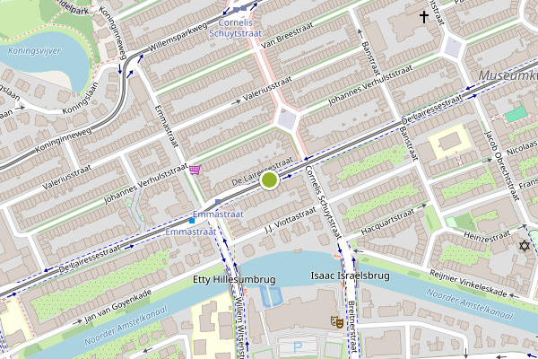 Ambulance-melding op De Lairessestraat, Amsterdam op 24 juli, kaart-overzicht