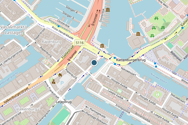Politie-melding op Schippersgracht, Amsterdam op 24 juli, kaart-overzicht