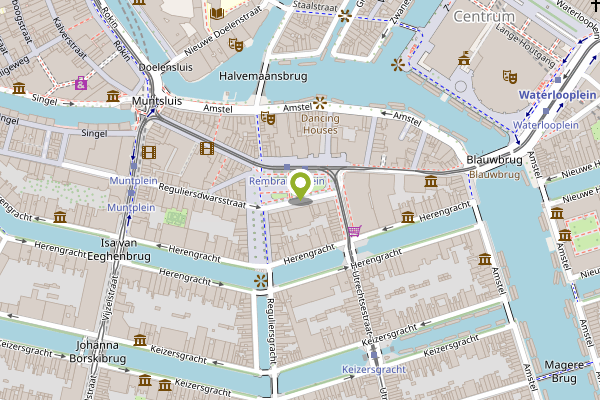 Ambulance-melding op Rembrandtplein, Amsterdam op 25 april, kaart-overzicht