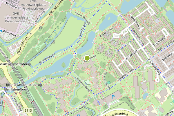 Ambulance-melding op Groenhoven, Amsterdam op 13 mei, kaart-overzicht