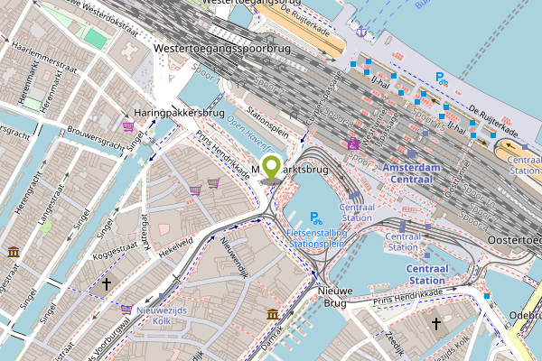 Ambulance-melding op Stationsplein, Amsterdam op 25 april, kaart-overzicht