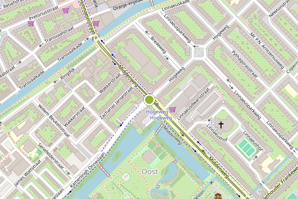 Ambulance-melding op Middenweg, Amsterdam op 13 mei, kaart-overzicht