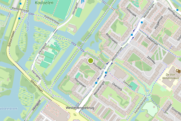 Ambulance-melding op Voordek, Amsterdam op 24 juli, kaart-overzicht