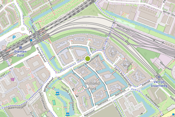 Ambulance-melding op Gerrit Rietveldsingel, Diemen op 24 juli, kaart-overzicht