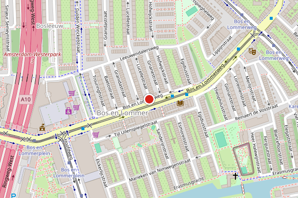 Brandweer-melding op Bos en Lommerweg, Amsterdam op 24 juli, kaart-overzicht