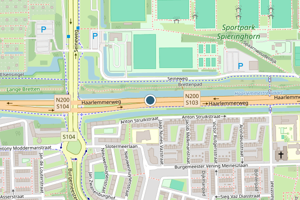 Politie-melding op Haarlemmerweg, Amsterdam op 24 juli, kaart-overzicht