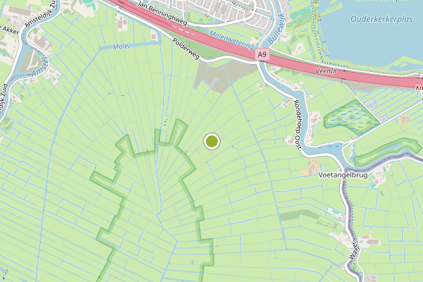 Ambulance-melding op Bullewijk, Ouderkerk aan de Amstel op 24 juli, kaart-overzicht