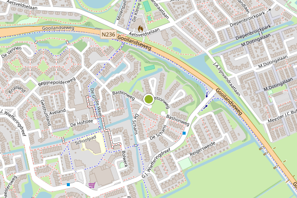 Ambulance-melding op Bastionweg, Weesp op 24 juli, kaart-overzicht