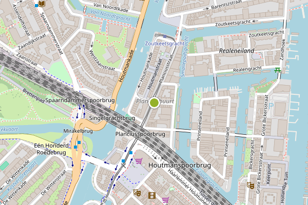 Ambulance-melding op Eerste Breeuwersstraat, Amsterdam op 24 juli, kaart-overzicht