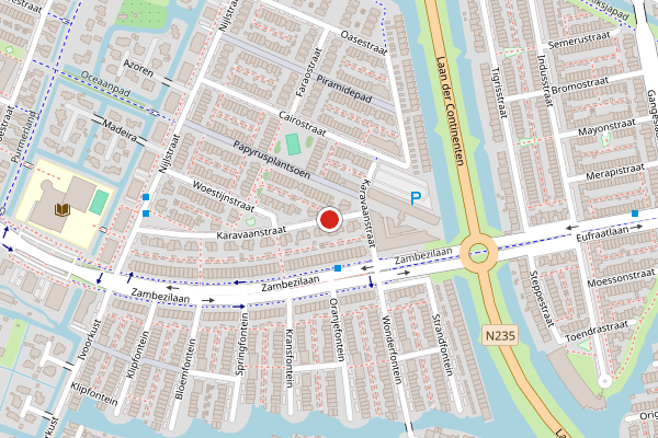 Brandweer-melding op Karavaanstraat, Purmerend op 25 juli, kaart-overzicht