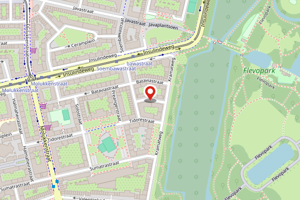 Brandweer-melding op Mataramstraat, Amsterdam op 24 april, kaart-overzicht