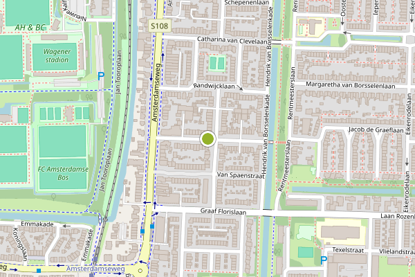 Ambulance-melding op Koen van Oosterwijklaan, Amstelveen op 25 juli, kaart-overzicht