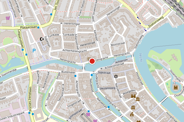 Brandweer-melding op Herengracht, Weesp op 25 juli, kaart-overzicht