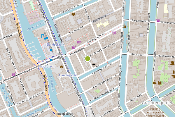 Ambulance-melding op Tweede Looiersdwarsstraat, Amsterdam op 25 juli, kaart-overzicht