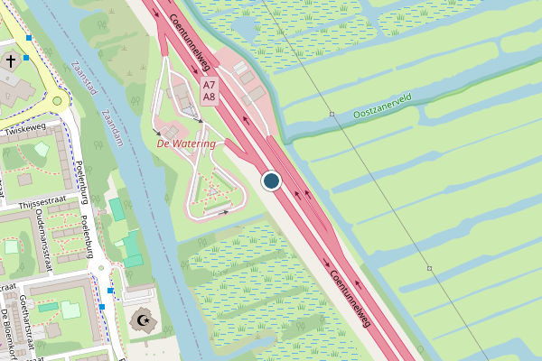 Politie-melding op Coentunnelweg, Oostzaan op 25 juli, kaart-overzicht