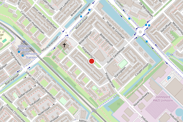 Brandweer-melding op Potgieterlaan, Uithoorn op 25 juli, kaart-overzicht