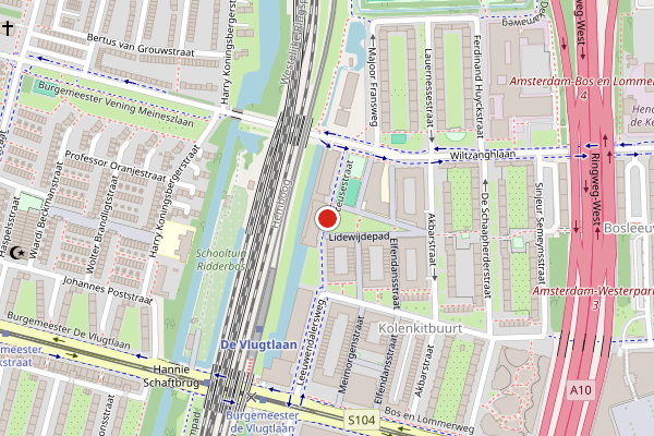 Brandweer-melding op Berceusestraat, Amsterdam op 25 juli, kaart-overzicht