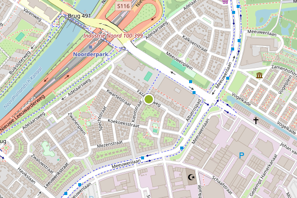 Ambulance-melding op Fazantenweg, Amsterdam op 25 juli, kaart-overzicht