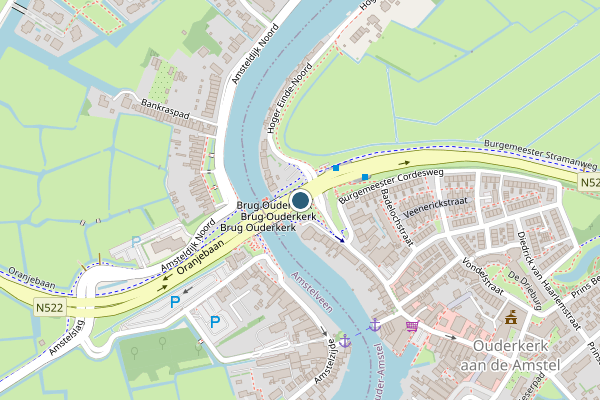 Politie-melding op Straman, Ouderkerk aan de Amstel op 25 juli, kaart-overzicht