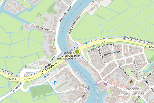 Ambulance-melding op Burgemeester Stramanweg, Ouderkerk aan de Amstel op 25 juli, kaart-overzicht
