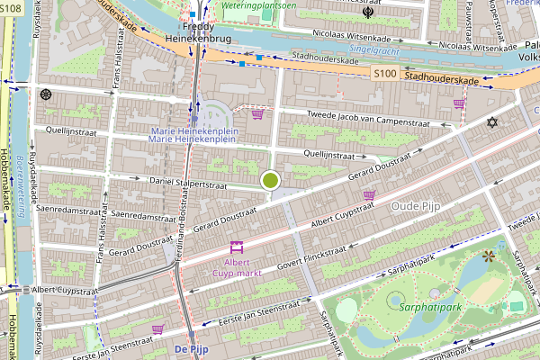 Ambulance-melding op Eerste Van der Helststraat, Amsterdam op 25 juli, kaart-overzicht
