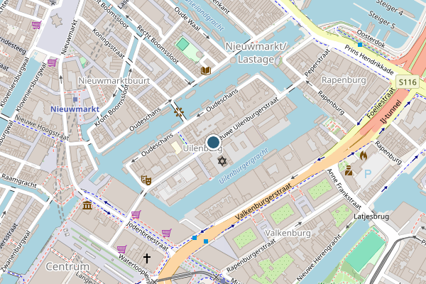 Politie-melding op Nieuwe Uilenburgerstraat, Amsterdam op 25 juli, kaart-overzicht