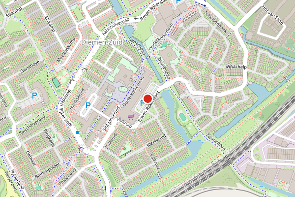 Brandweer-melding op Kruidenhof, Diemen op 25 juli, kaart-overzicht