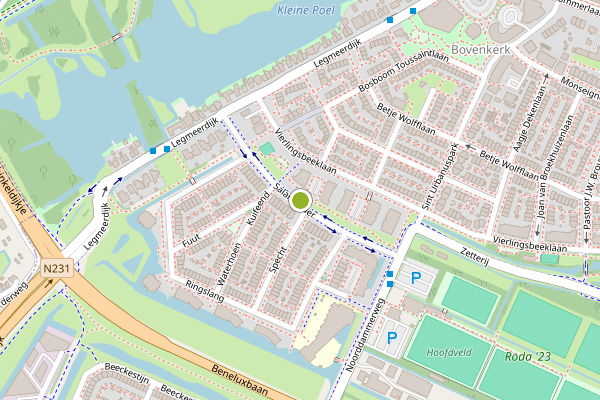 Ambulance-melding op Salamander, Amstelveen op 25 juli, kaart-overzicht