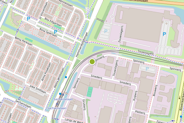 Ambulance-melding op Spinnerij, Amstelveen op 25 juli, kaart-overzicht
