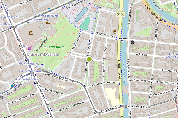 Ambulance-melding op Johannes Vermeerstraat, Amsterdam op 25 juli, kaart-overzicht