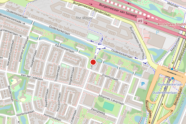 Brandweer-melding op Lindenlaan, Amstelveen op 17 mei, kaart-overzicht
