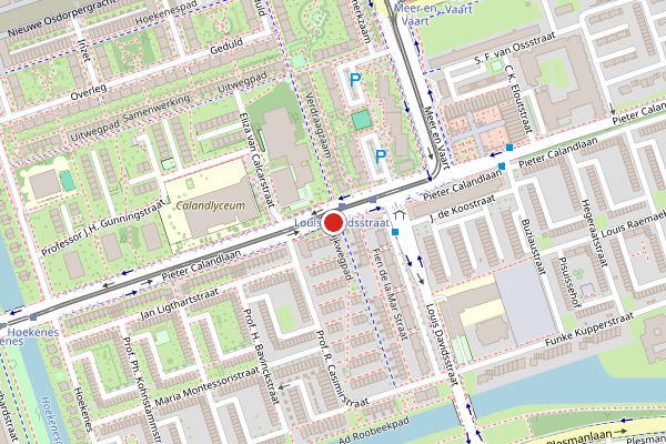 Brandweer-melding op Pieter Calandlaan, Amsterdam op 25 juli, kaart-overzicht