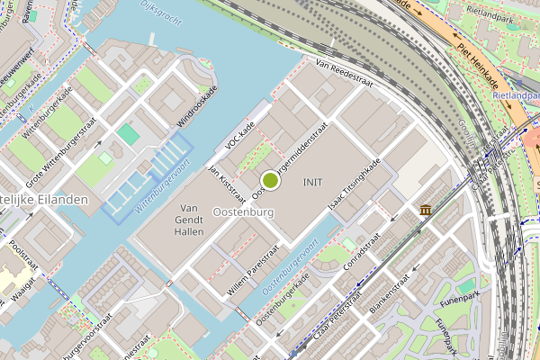 Ambulance-melding op Oostenburgermiddenstraat, Amsterdam op 25 juli, kaart-overzicht