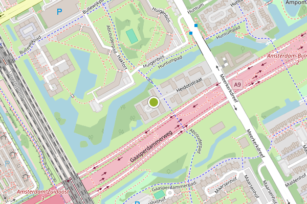 Ambulance-melding op Hecht en Sterkhof, Amsterdam op 25 juli, kaart-overzicht