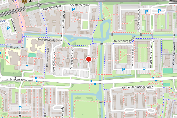 Brandweer-melding op Schaarsbergenstraat, Amsterdam op 25 juli, kaart-overzicht