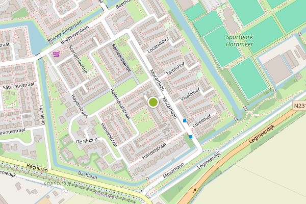 Ambulance-melding op Monteverdilaantje, Aalsmeer op 16 mei, kaart-overzicht