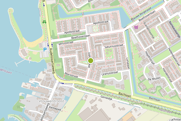 Ambulance-melding op Jupiterstraat, Aalsmeer op 16 mei, kaart-overzicht