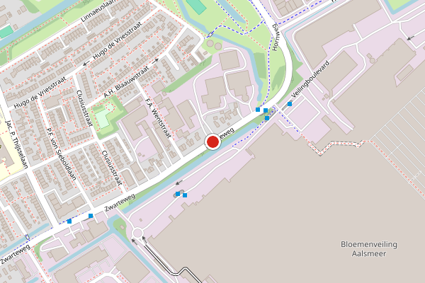 Brandweer-melding op Zwarteweg, Aalsmeer op 15 mei, kaart-overzicht