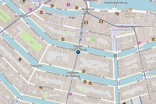 Politie-melding op Vijzelstraat, Amsterdam op 26 juli, kaart-overzicht