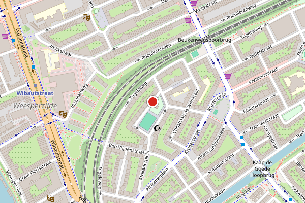 Brandweer-melding op President Brandstraat, Amsterdam op 26 juli, kaart-overzicht