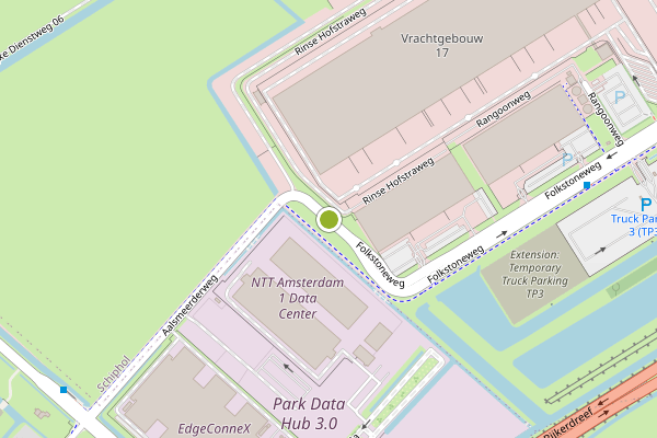 Ambulance-melding op Folkstoneweg, Schiphol op 15 mei, kaart-overzicht