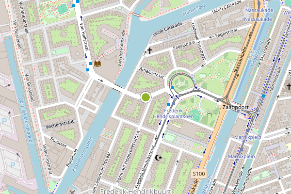 Ambulance-melding op Kostverlorenstraat, Amsterdam op 26 juli, kaart-overzicht
