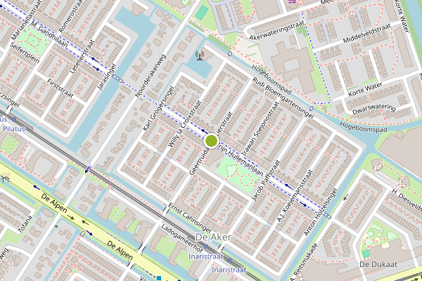 Ambulance-melding op Geertruida van Lierstraat, Amsterdam op 26 juli, kaart-overzicht