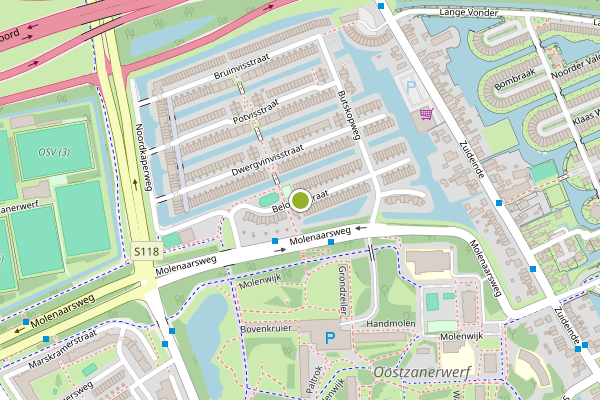 Ambulance-melding op Beloegastraat, Amsterdam op 26 juli, kaart-overzicht