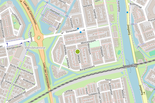 Ambulance-melding op Vondelpark, Purmerend op 26 juli, kaart-overzicht